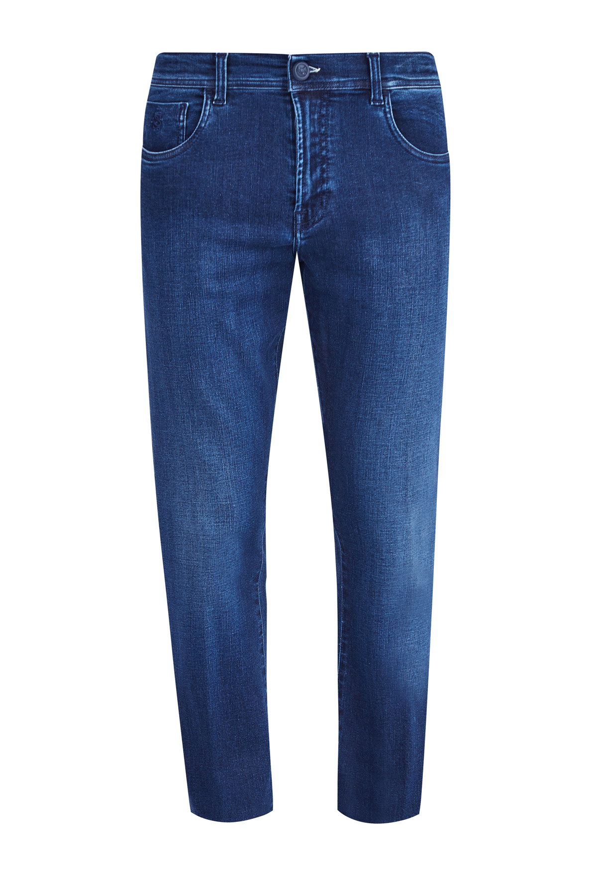 Окрашенные в готовом виде джинсы ручной работы SCISSOR SCRIPTOR, цвет синий, размер 52;56 - фото 1
